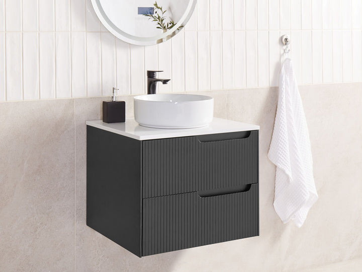 Wall Mounted Washbasin Cabinet 60 cm Black Quintela