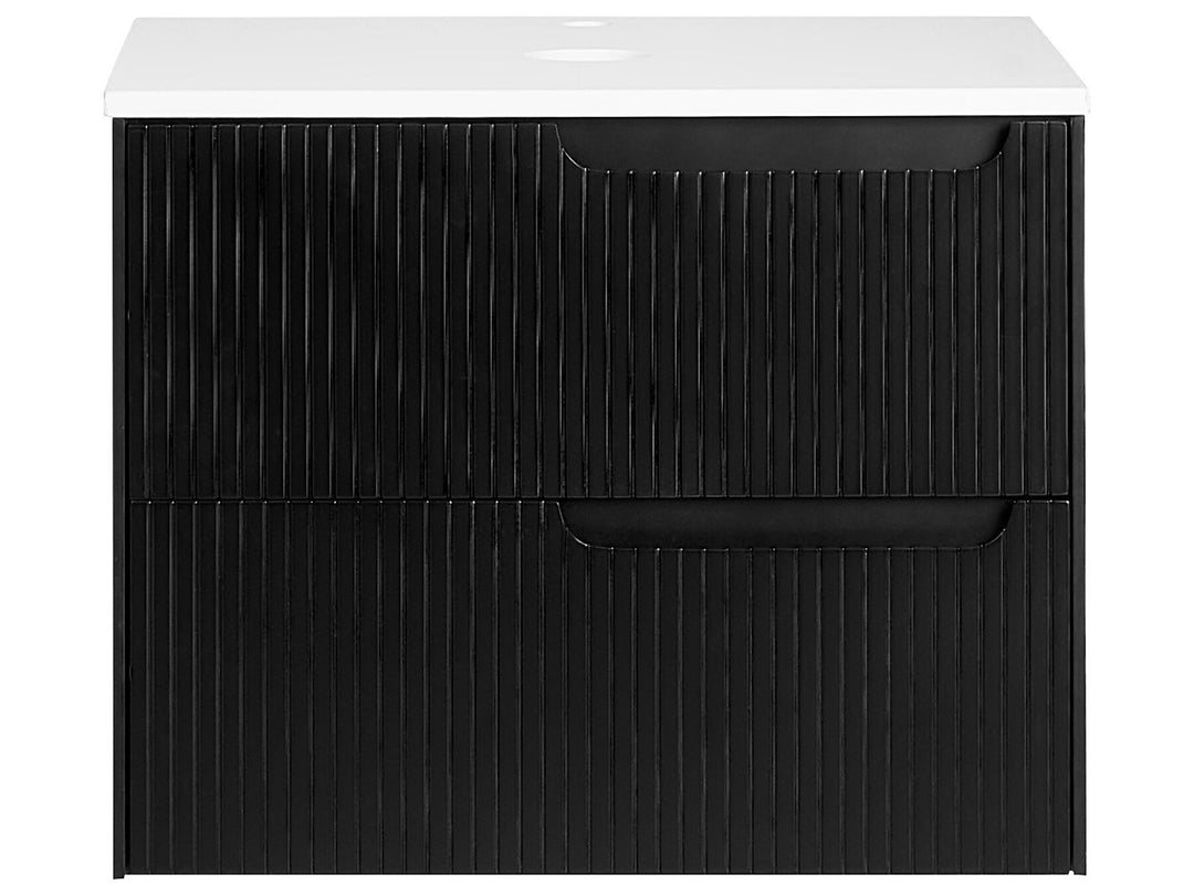 Wall Mounted Washbasin Cabinet 60 cm Black Quintela