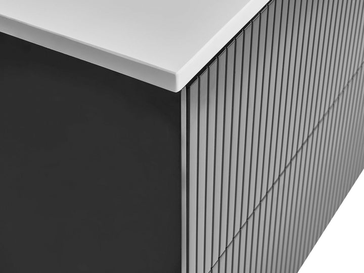 Wall Mounted Washbasin Cabinet 60 cm Black Quintela
