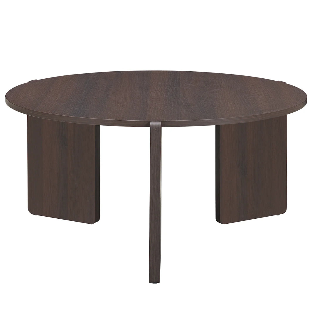 Dark brown wooden table on a white background