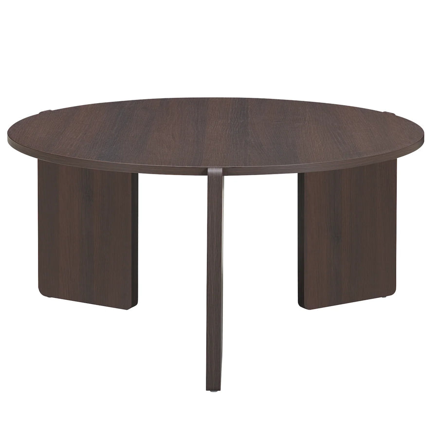 Dark brown wooden table on a white background