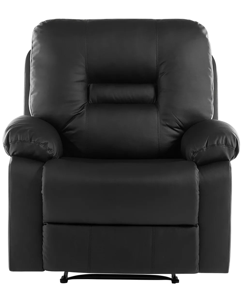 Recliner Chair With Footrest Faux Leather Black Grosso