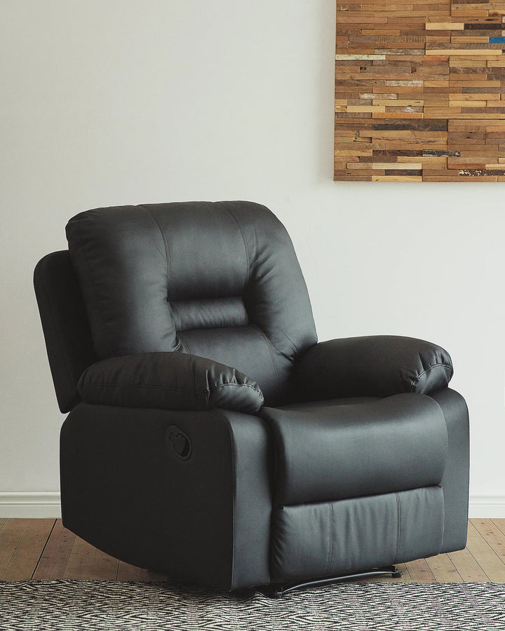 Recliner Chair With Footrest Faux Leather Black Grosso