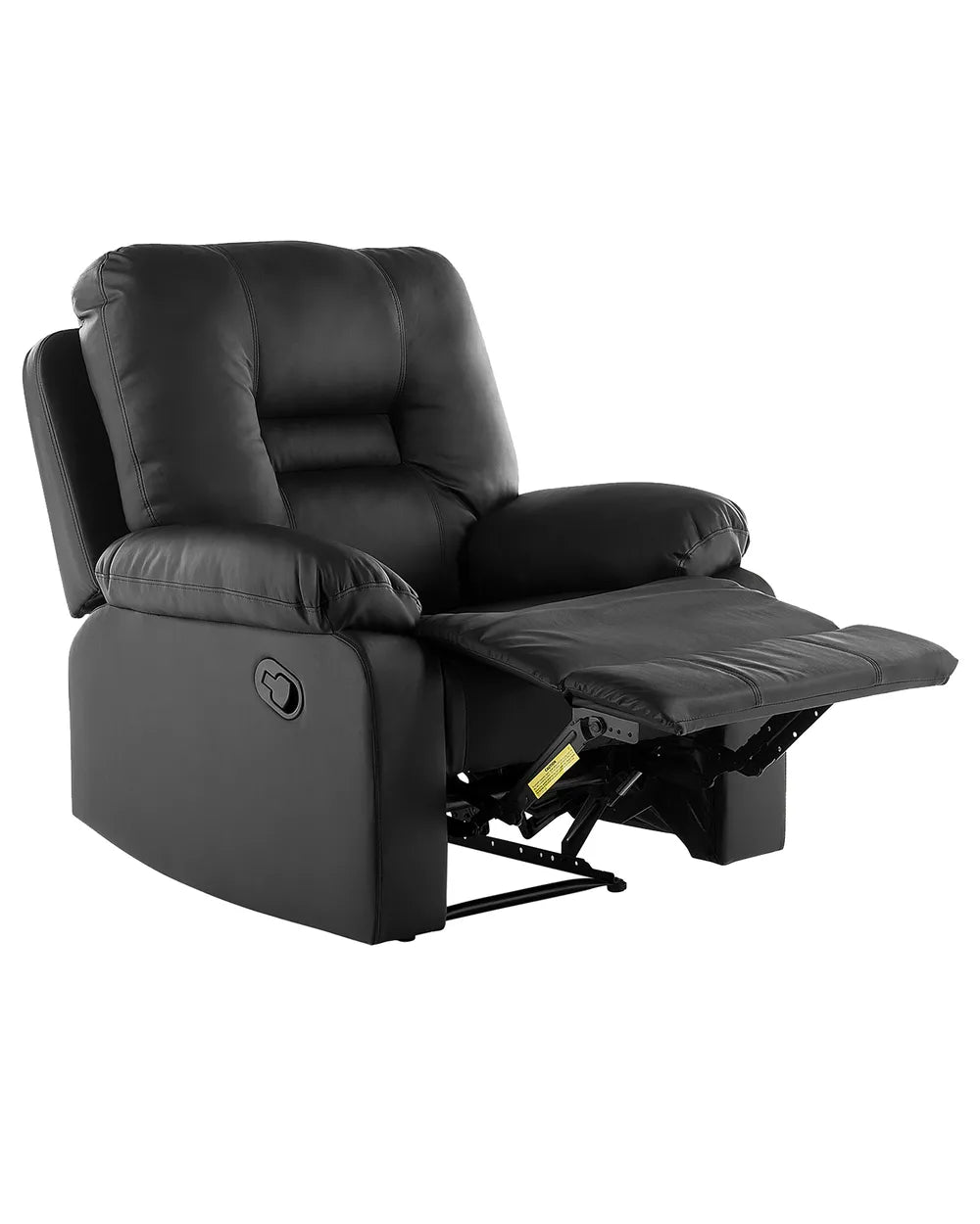Recliner Chair With Footrest Faux Leather Black Grosso