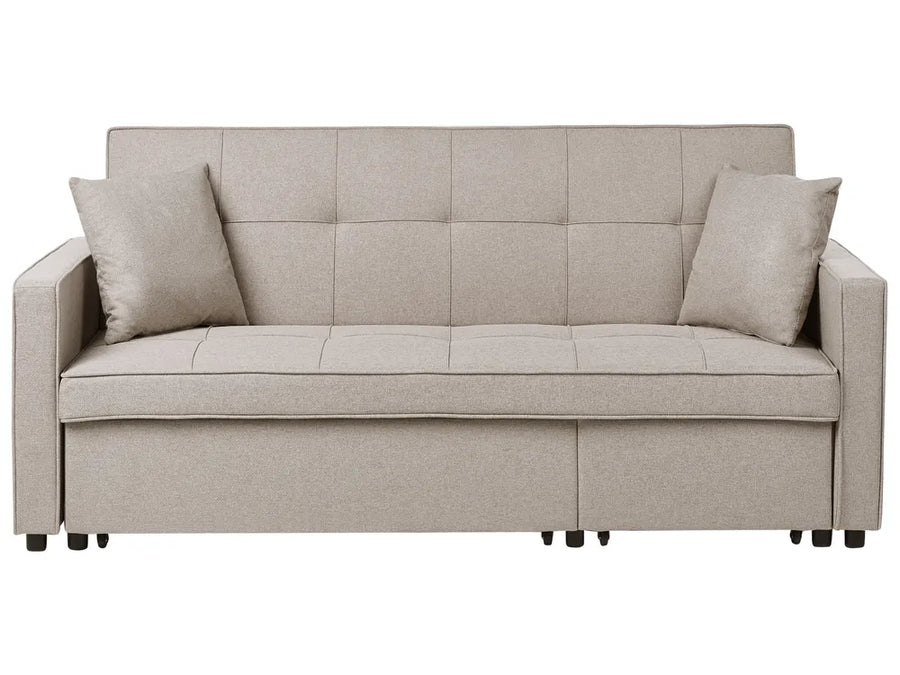 The durable fabric upholstery is easy to maintain.