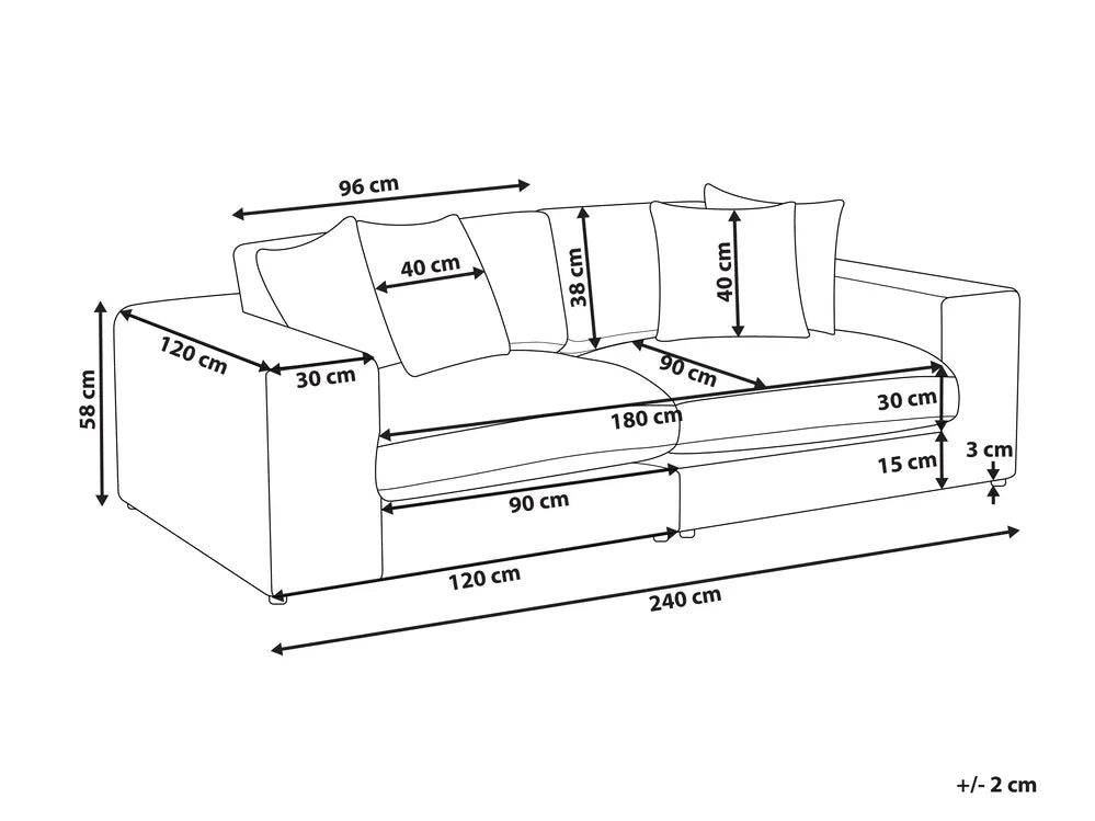 Sofa 3 Seater Fabric Orange Hessville