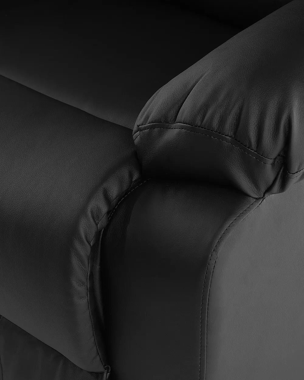 Recliner Chair With Footrest Faux Leather Black Grosso