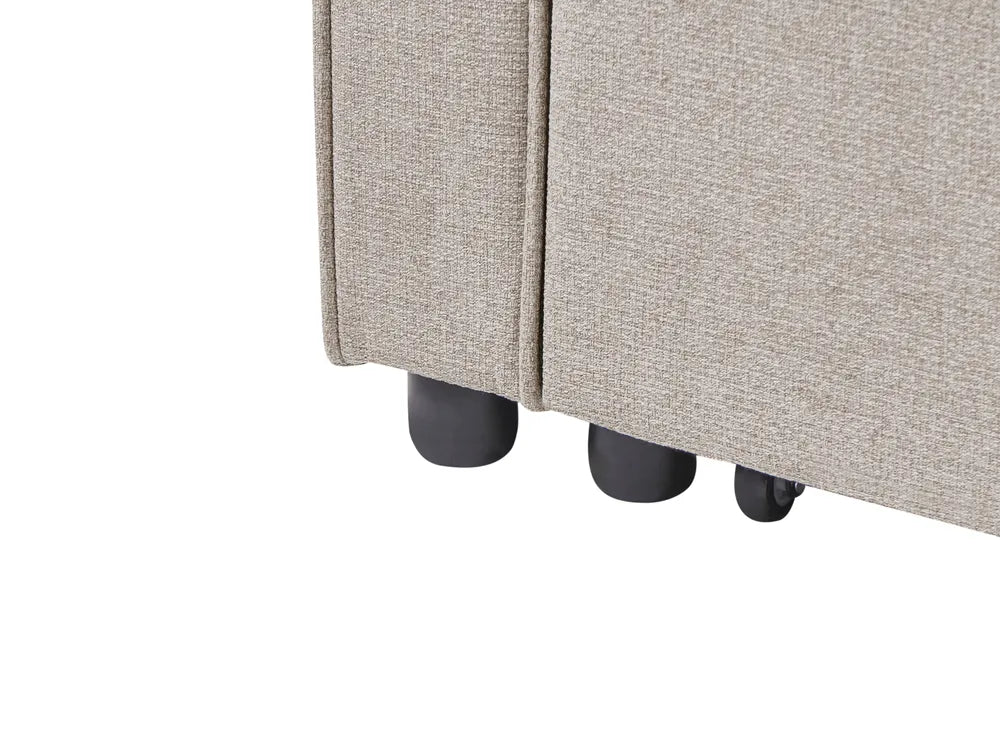 Sofa Bed 3 Seater Fabric Beige Hildi