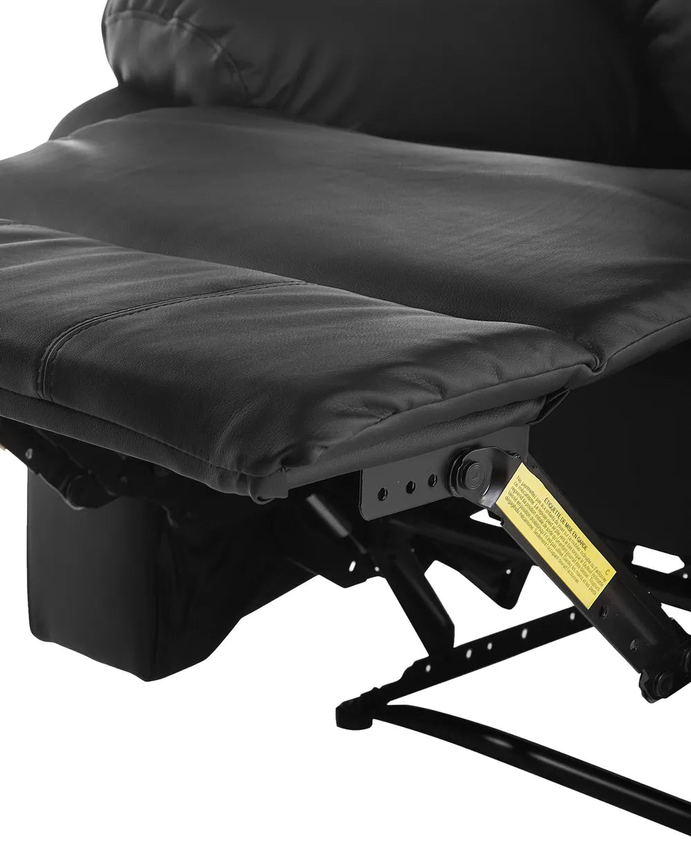 Recliner Chair With Footrest Faux Leather Black Grosso