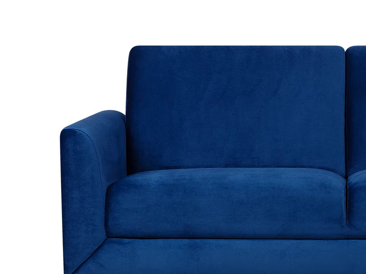 Sofa 3 Seater Velvet Navy Blue Oppelo
