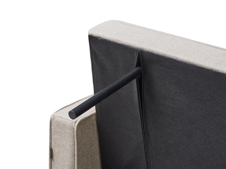 Sofa Bed 3 Seater Fabric Beige Hildi