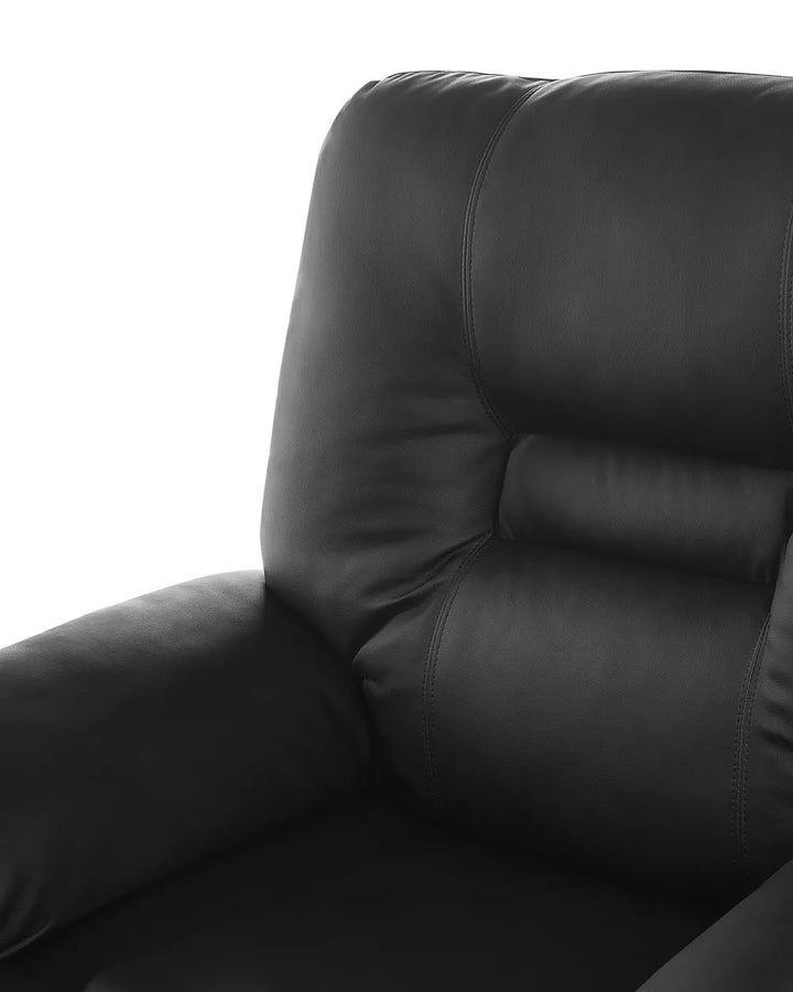 Recliner Chair With Footrest Faux Leather Black Grosso