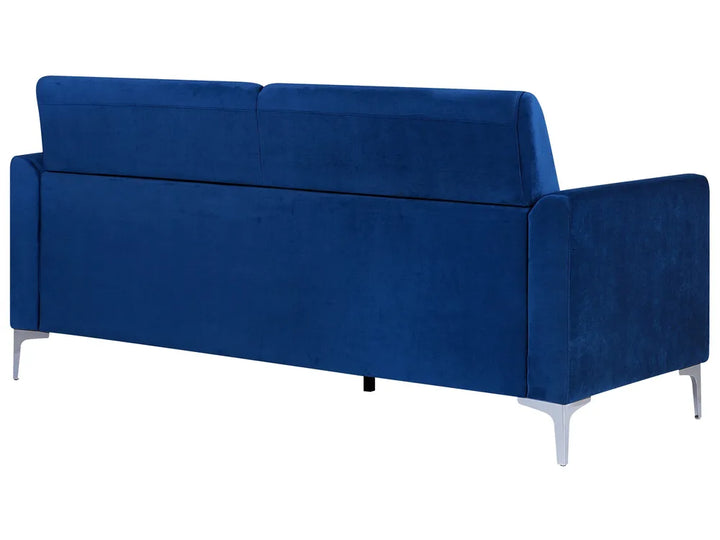 Sofa 3 Seater Velvet Navy Blue Oppelo