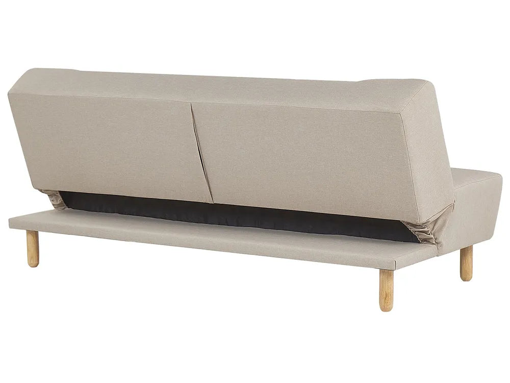Sofa Bed 3 Seater Fabric Beige Cianca