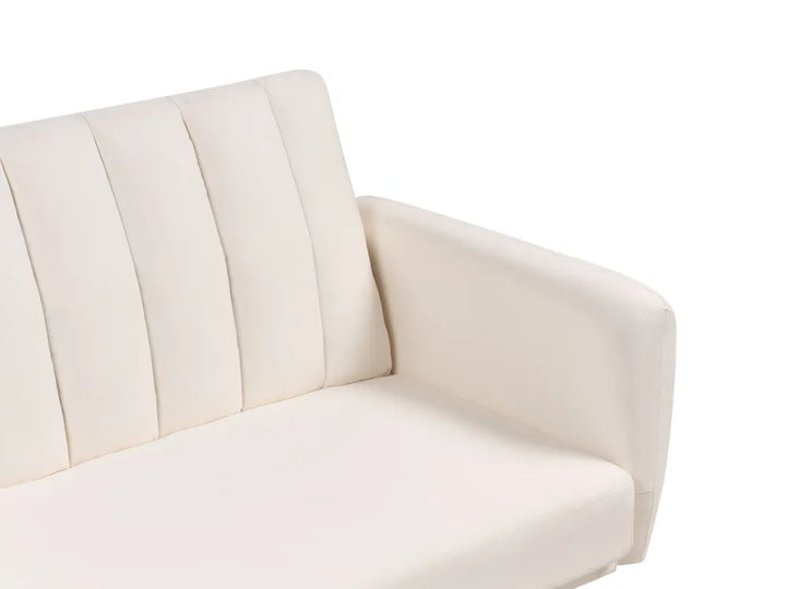 Sofa Bed 3 Seater Fabric Light Beige Winston