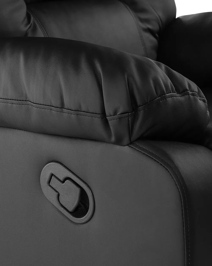 Recliner Chair With Footrest Faux Leather Black Grosso