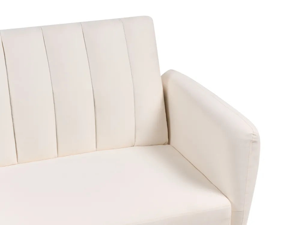 Sofa Bed 3 Seater Fabric Light Beige Winston