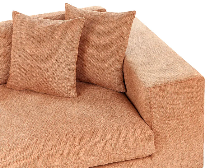 Sofa 3 Seater Fabric Orange Hessville