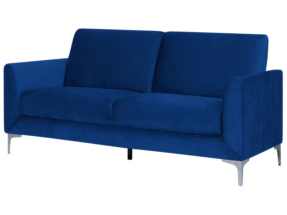 Sofa 3 Seater Velvet Navy Blue Oppelo