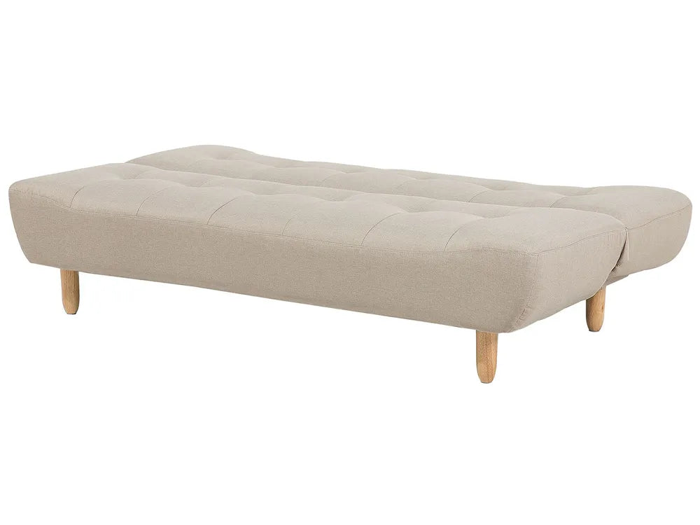 Sofa Bed 3 Seater Fabric Beige Cianca