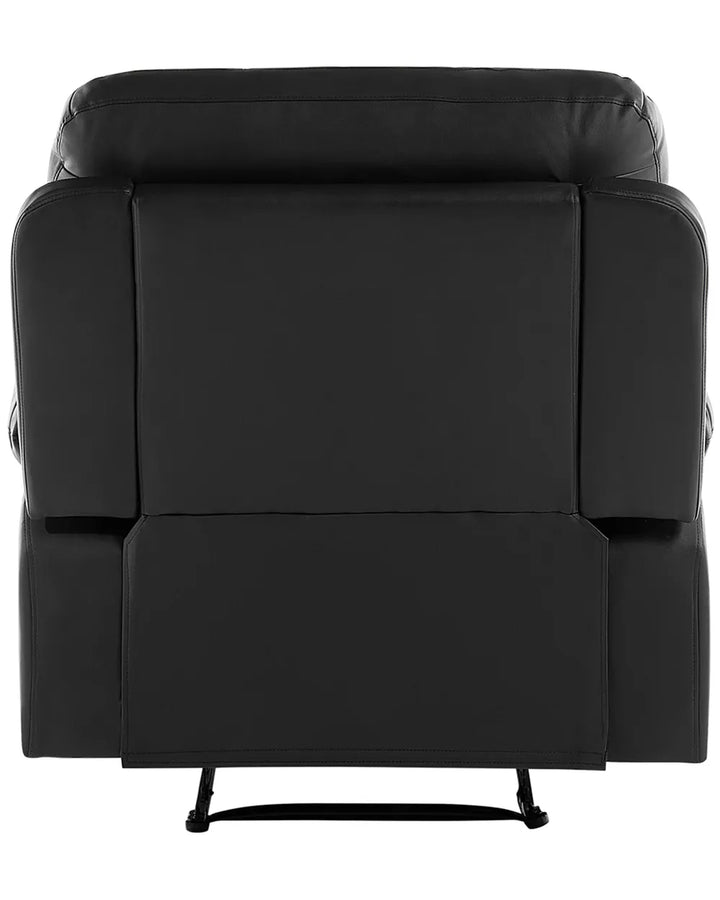 Recliner Chair With Footrest Faux Leather Black Grosso