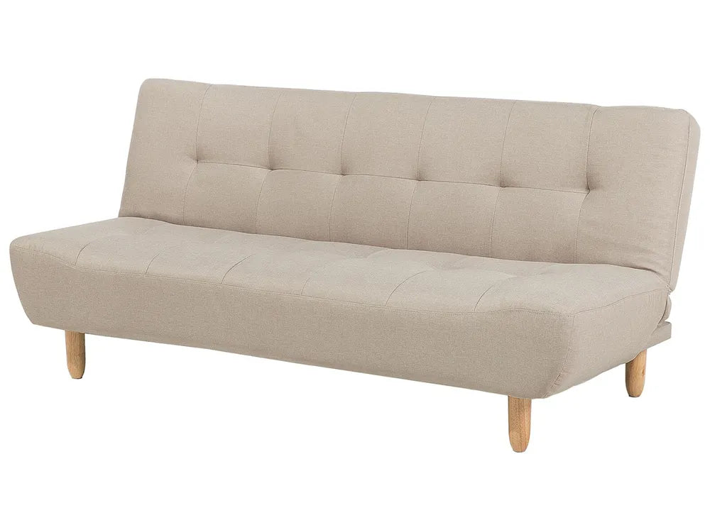 Sofa Bed 3 Seater Fabric Beige Cianca