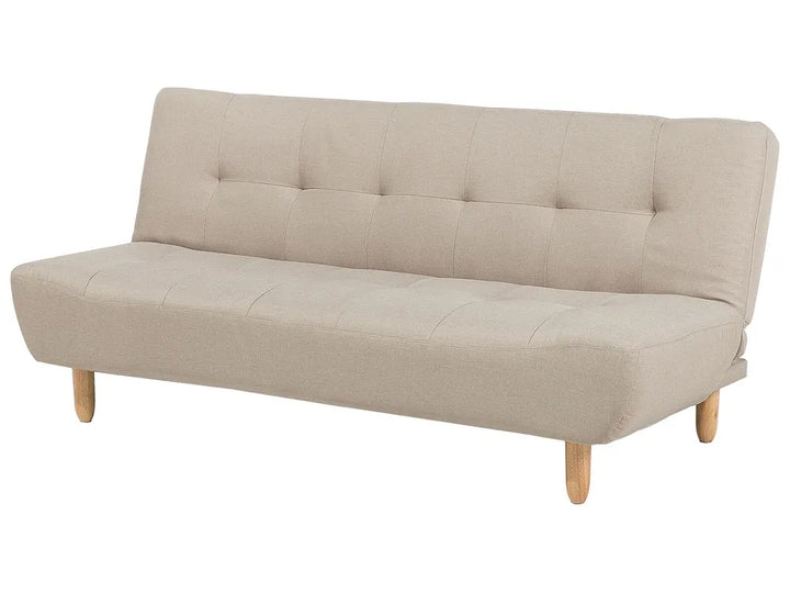 Sofa Bed 3 Seater Fabric Beige Cianca