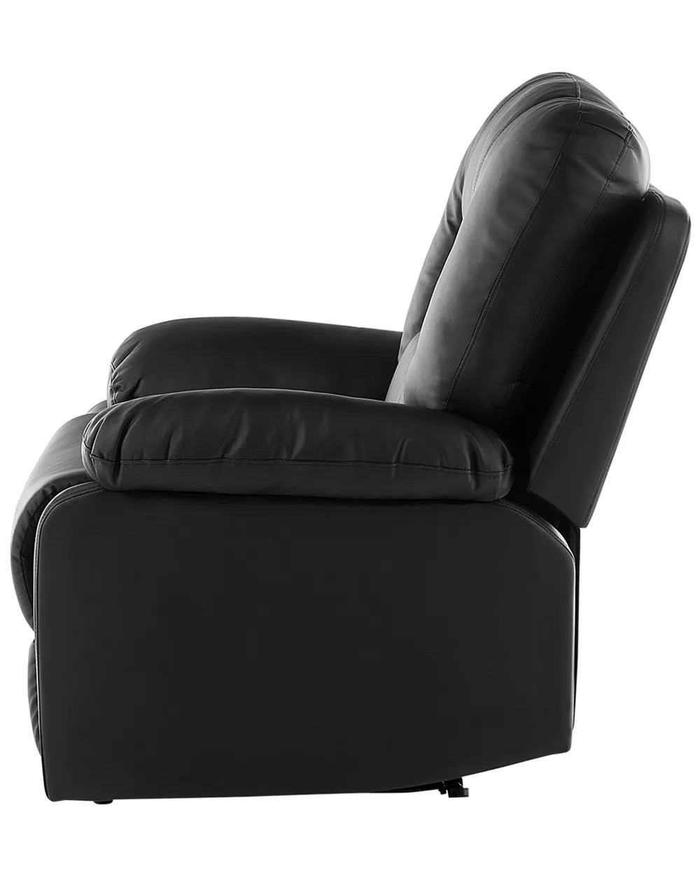 Recliner Chair With Footrest Faux Leather Black Grosso