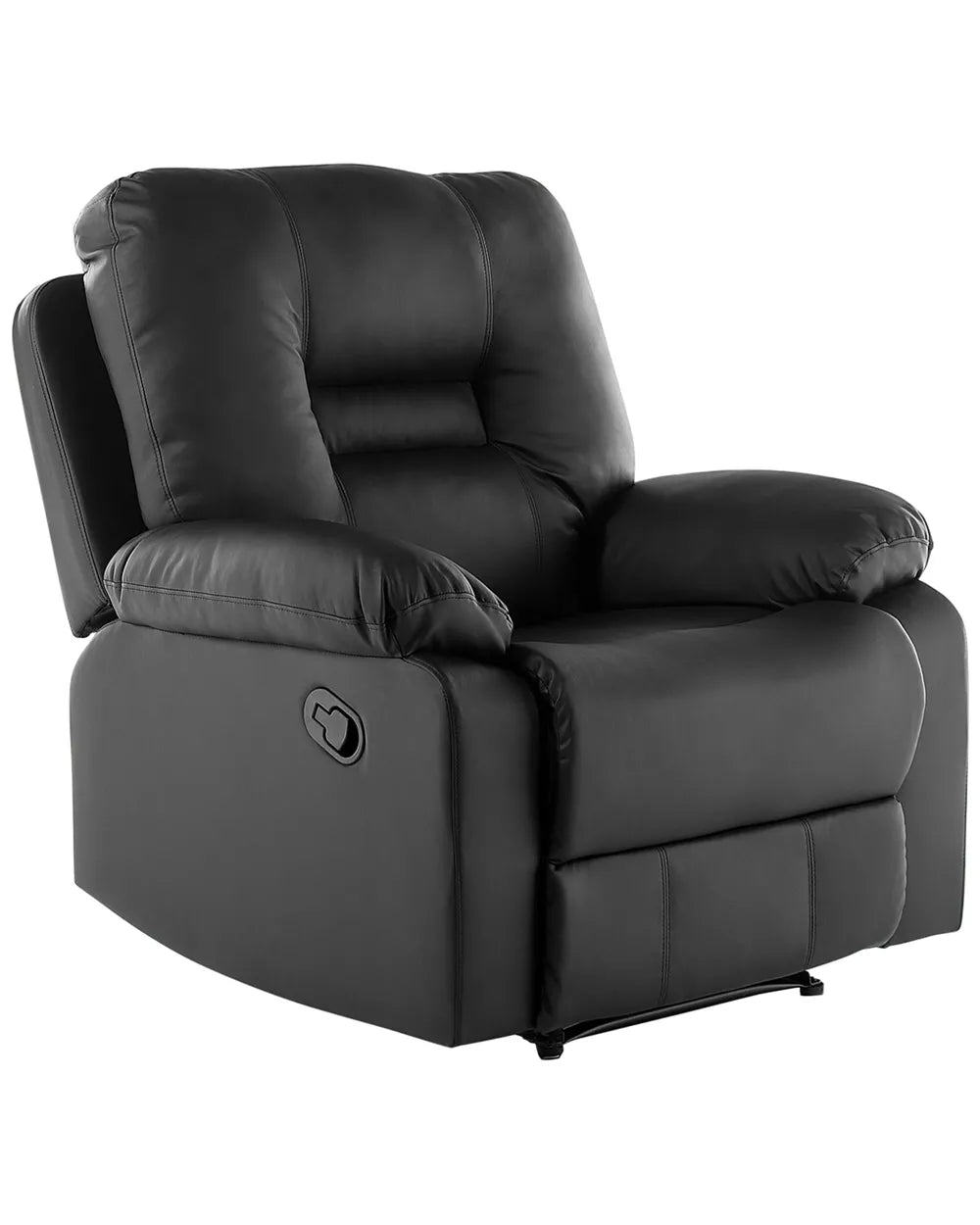 Recliner Chair With Footrest Faux Leather Black Grosso