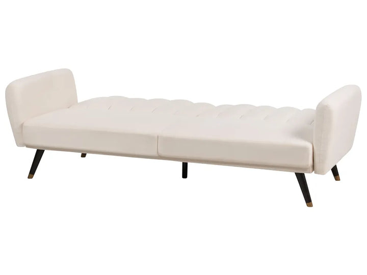 Sofa Bed 3 Seater Fabric Light Beige Winston