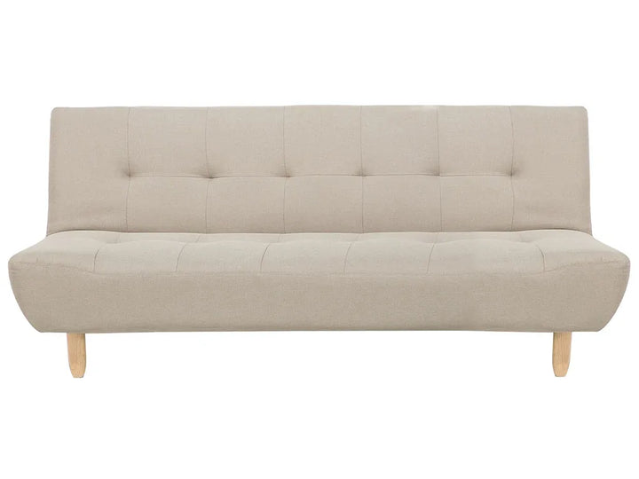 Beige fabric sofa bed on a white background
