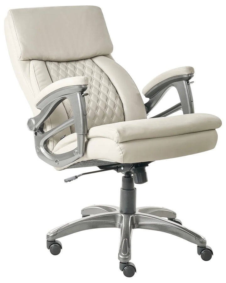 Executive Chair Faux Leather Beige Whitney