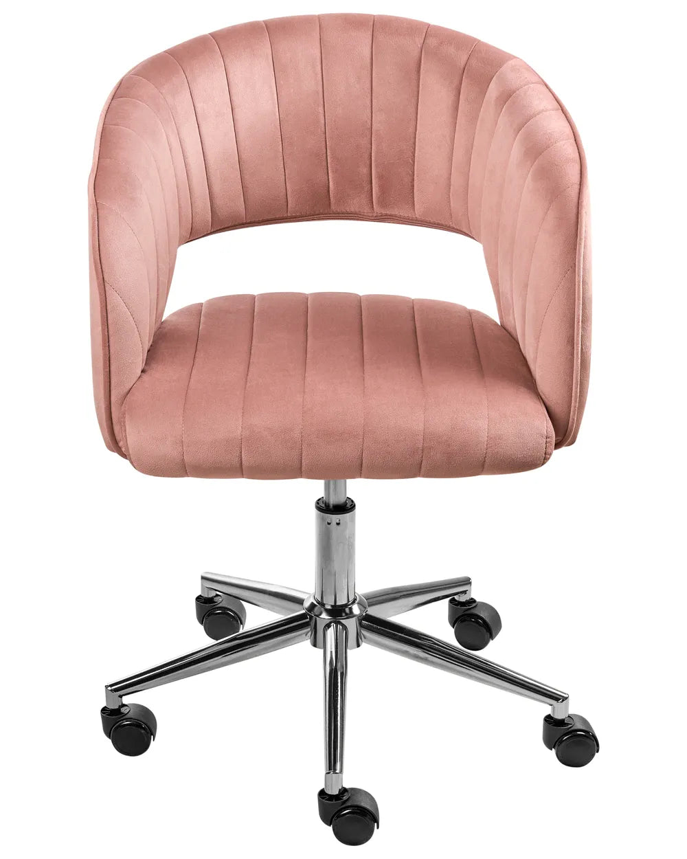 Desk Chair Velvety Fabric Pink Oliver