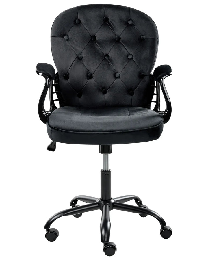 Desk Chair Velvet Black Neeya
