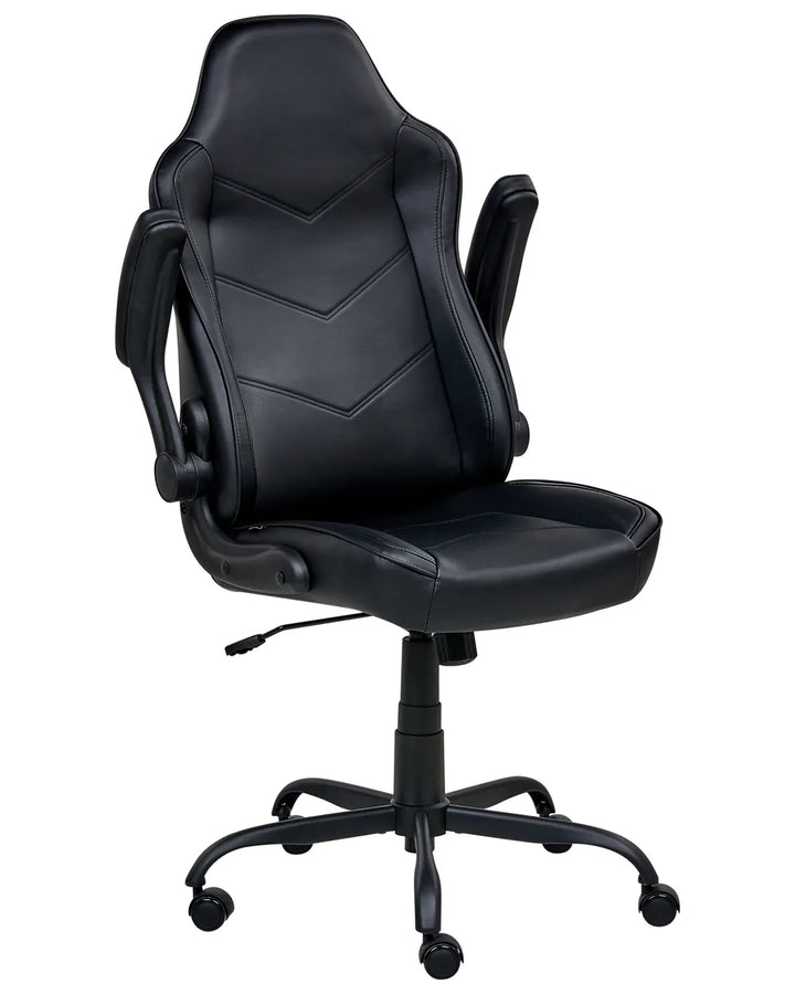 Office Chair Faux Leather Black Lollie