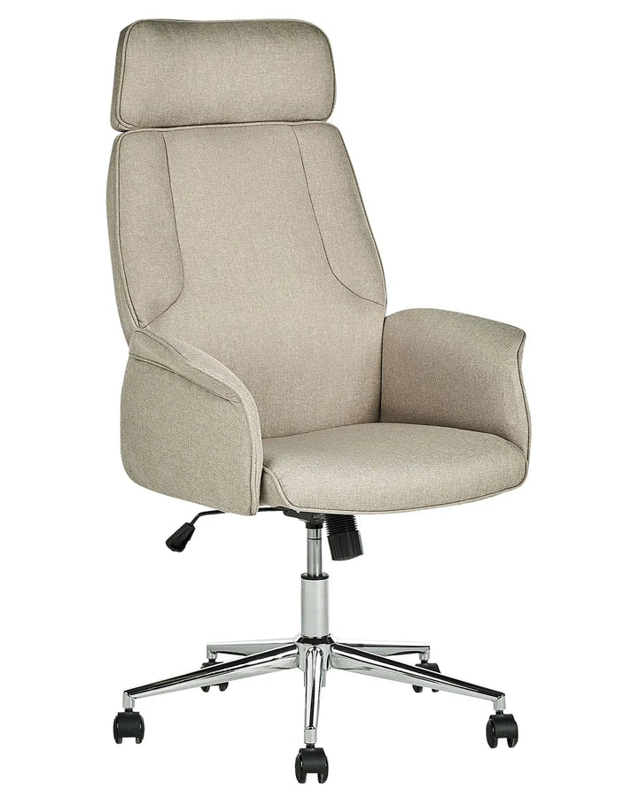 Office Chair Beige with Smooth Rolling Castors Katrein