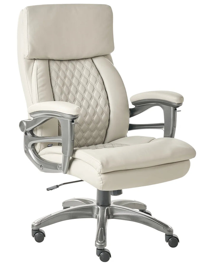 Executive Chair Faux Leather Beige Whitney