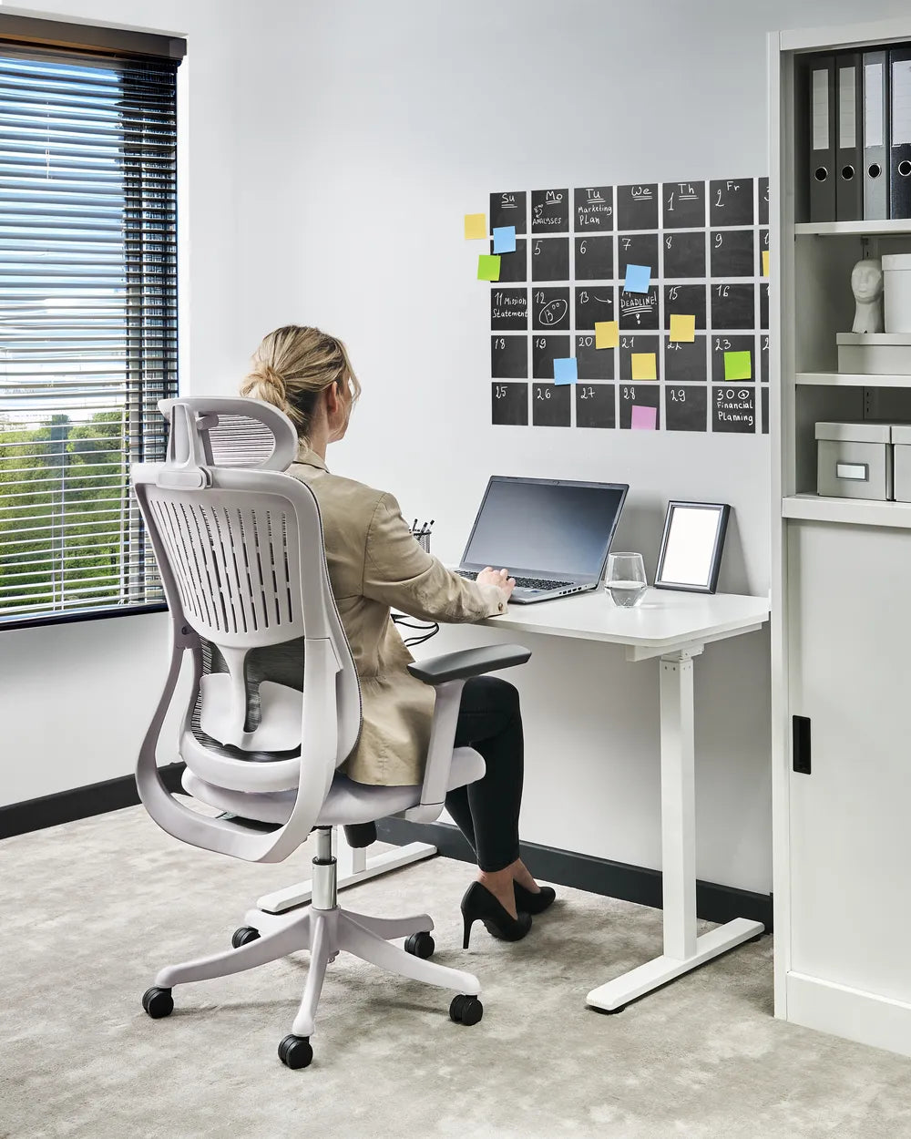 Office Chair Fabric Grey Oswina