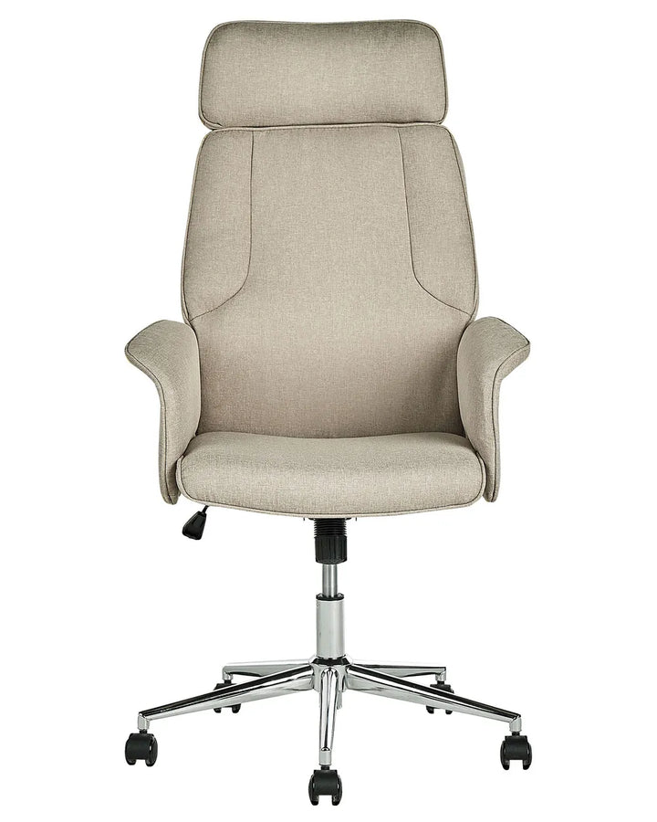 Office Chair Beige with Smooth Rolling Castors Katrein