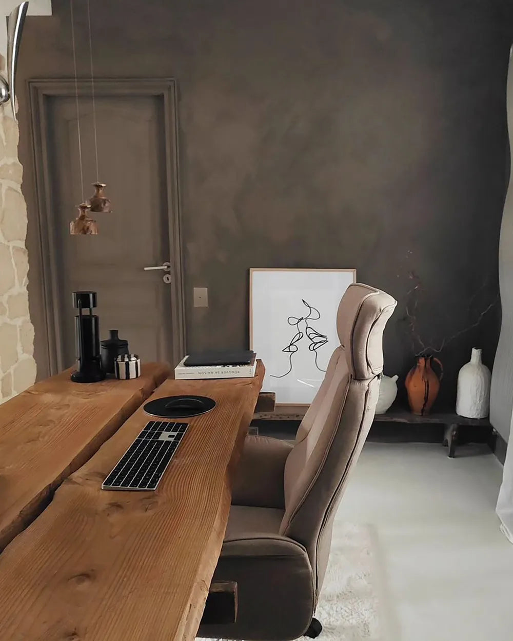 Office Chair Beige with Smooth Rolling Castors Katrein