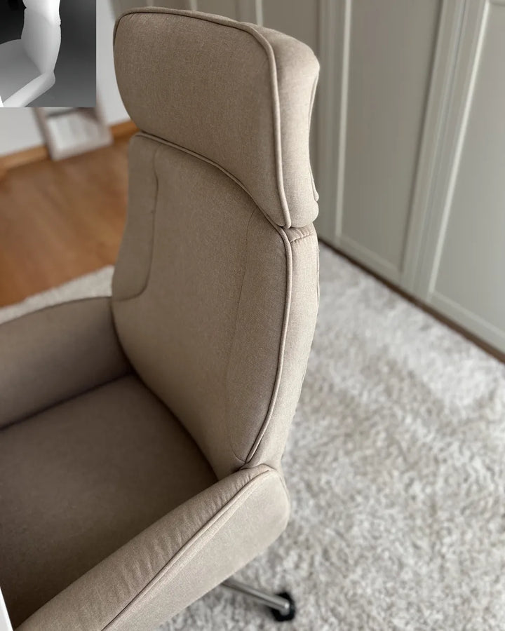 Office Chair Beige with Smooth Rolling Castors Katrein