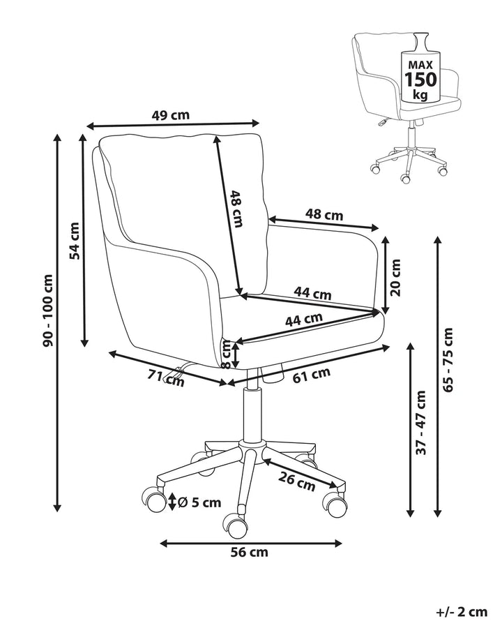 Desk Chair Boucle Off-White Brionni