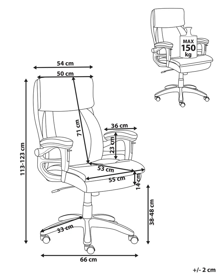 Executive Chair Faux Leather Beige Whitney