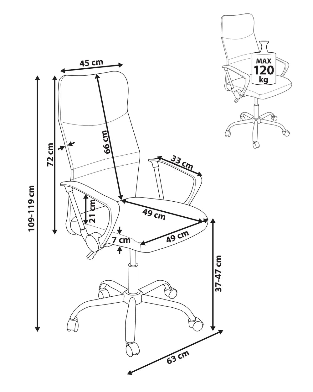 Office Chair Grey Taneha