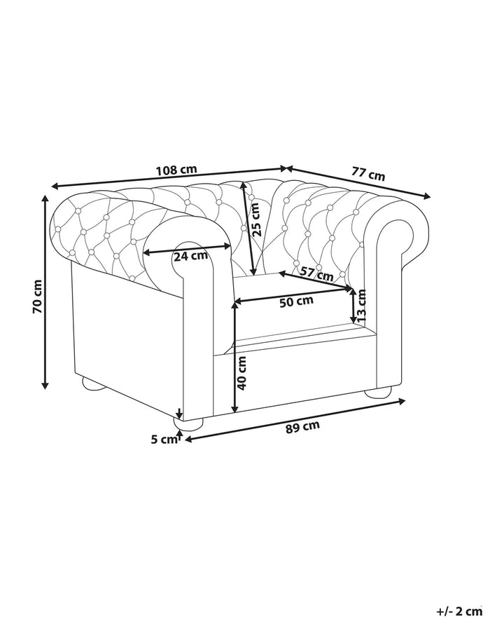 Armchair Leather Light Beige Loriece