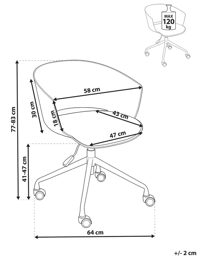 Office Chair Fabric Off-White Anagrace