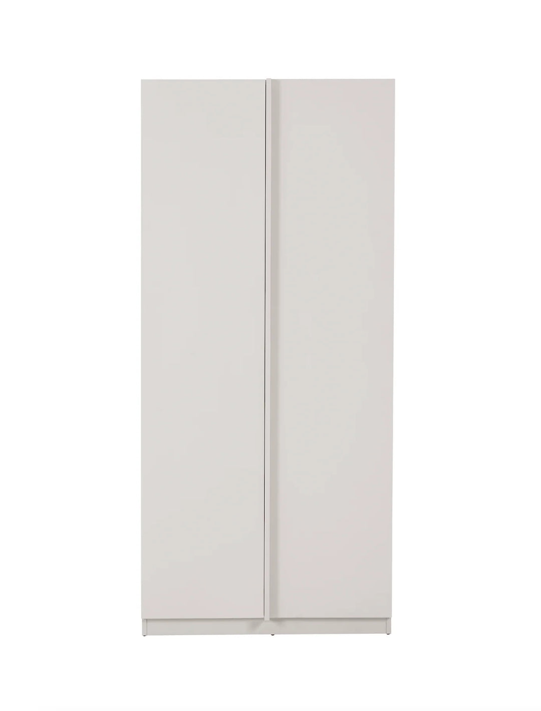 White wardrobe with two doors on a white background