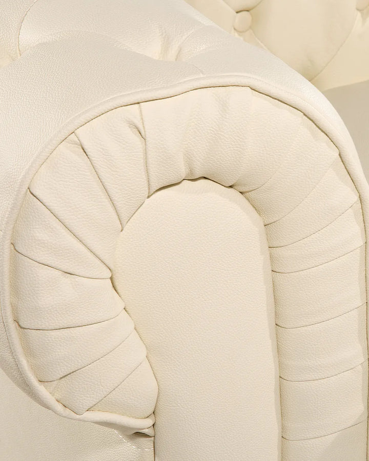 Armchair Leather Light Beige Loriece