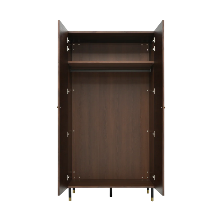 Willow Walnut Brown Wood Double Wardrobe