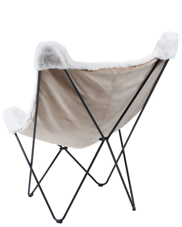 Armchair Faux Fur White Nedrah